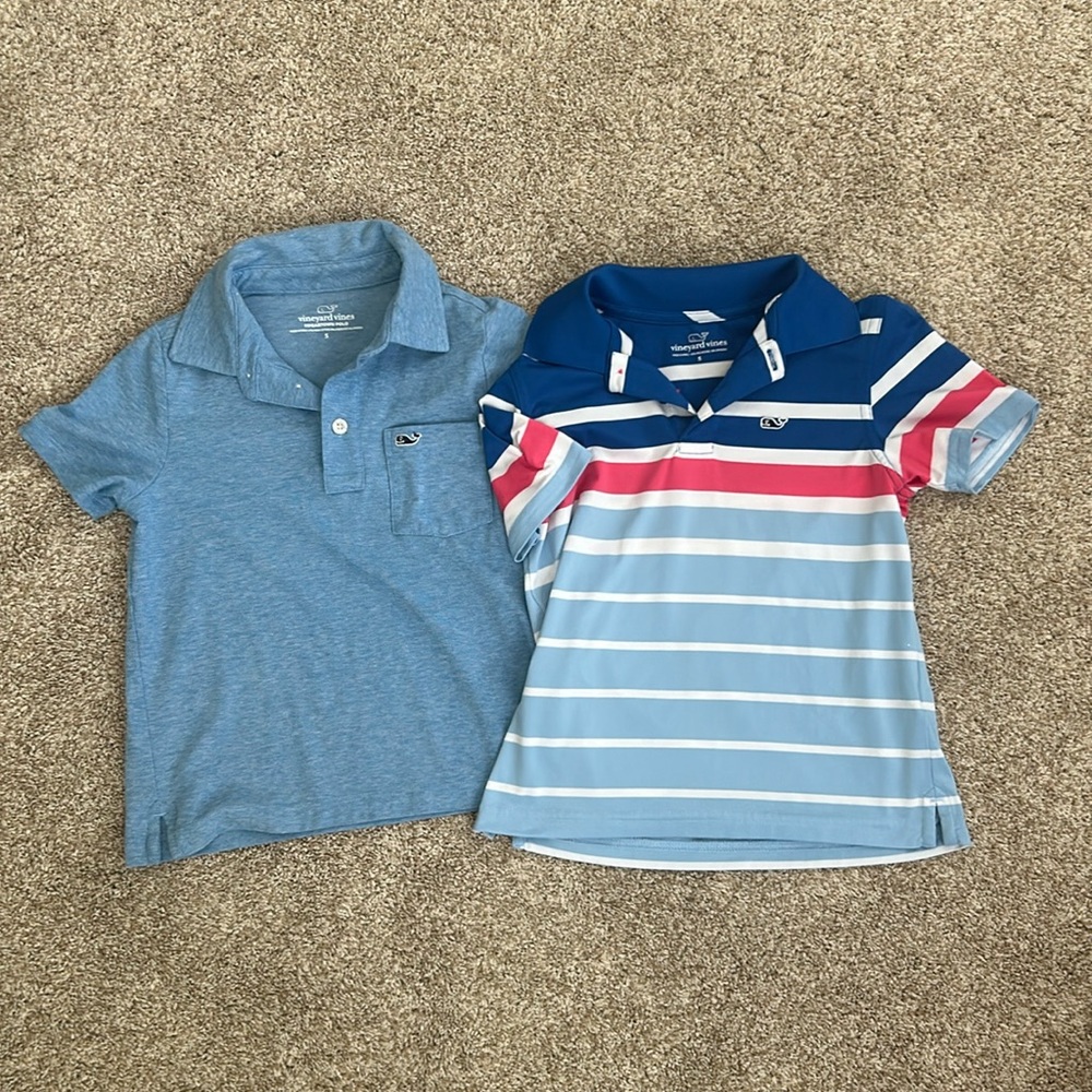 Two vinyard vines boys size 5 collared shirts